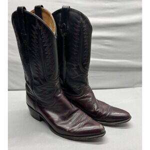 Acme Well Seasoned Black & Cherry Leather Men's Western Cowboy Boots Size 12D